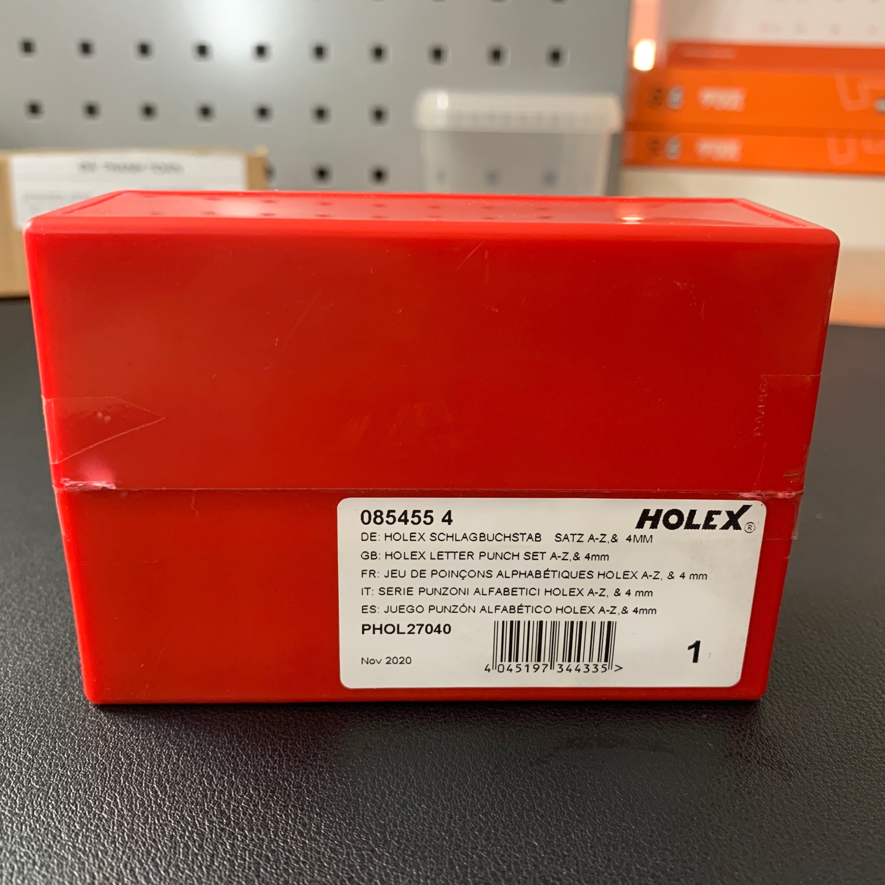 BỘ ĐÓNG CHỮ 27 CHI TIẾT HOLEX 085455 SIZE CHỮ 4MM BỘ ĐÓNG CHỮ 27 CHI TIẾT HOLEX 085455 SIZE CHỮ 4MM